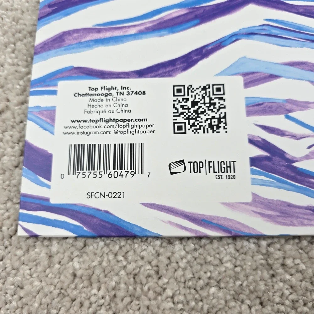 Lot of 6 Top Flight 2 Pocket School Folders Multicolor Animal Print Motivational